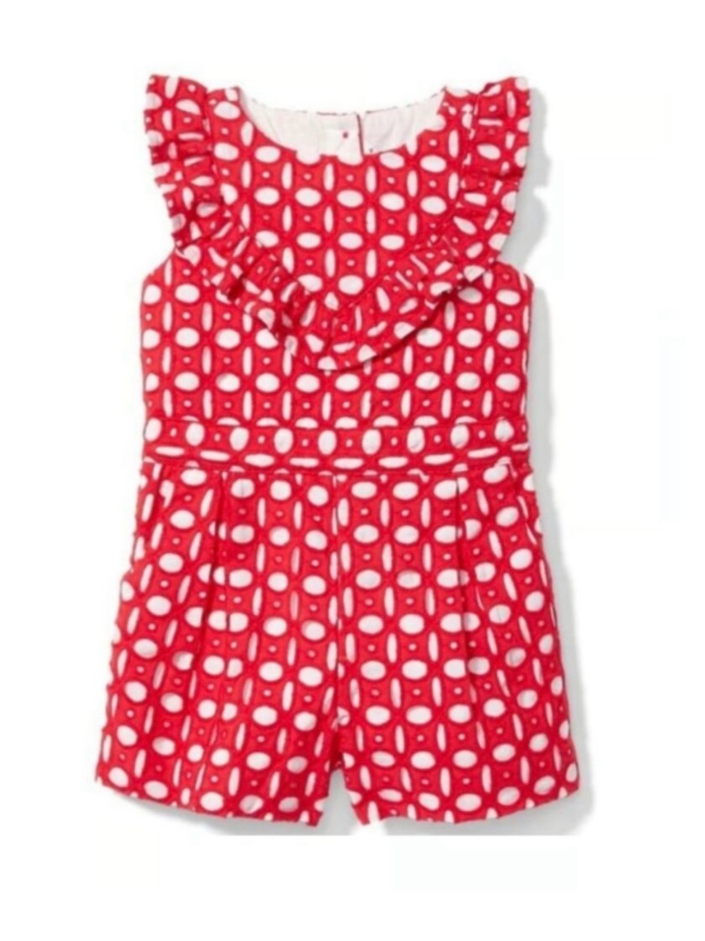 Janie and Jack Red Eyelet Romper - Picture 8 of 8
